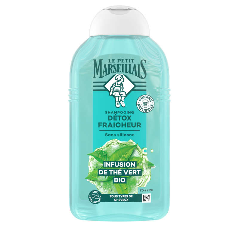 Le Petit Marseillais Shampooing Réveil Détox thym et thé vert bio 250ml