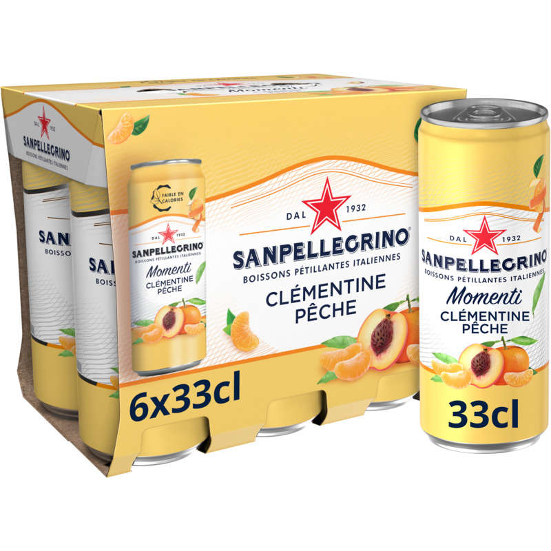 San Pellegrino Boisson PétillantesClementine Pêche Momenti 6 x 33cl