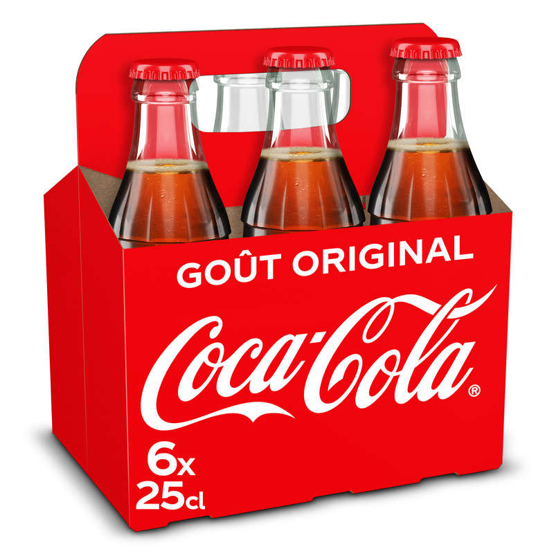 Coca-Cola Original Le Pack Bouteille Verre de 6x25cl