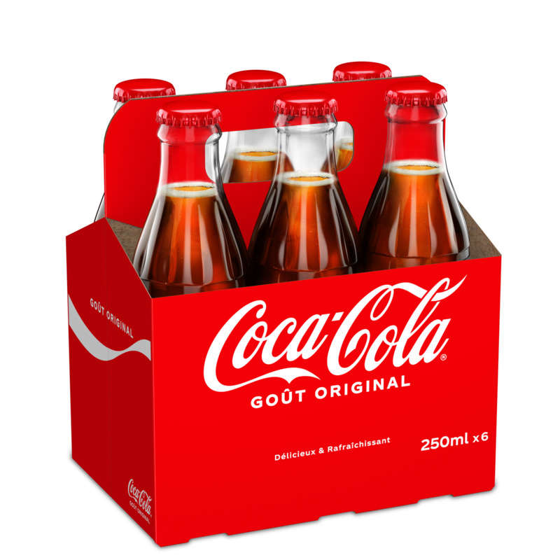 Coca-Cola Original Le Pack Bouteille Verre de 6x25cl