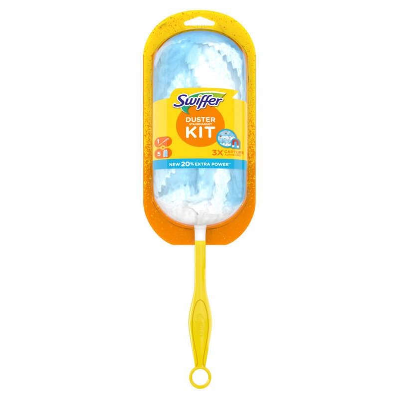 Swiffer Duster Attrape & Retient Kit De Dépoussiérage (1 Manche Et 5 Recharges)