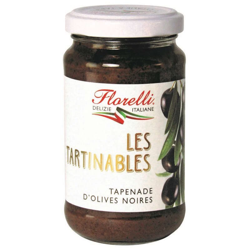 Florelli Les tartinables Tapenade d'olive noires 190g