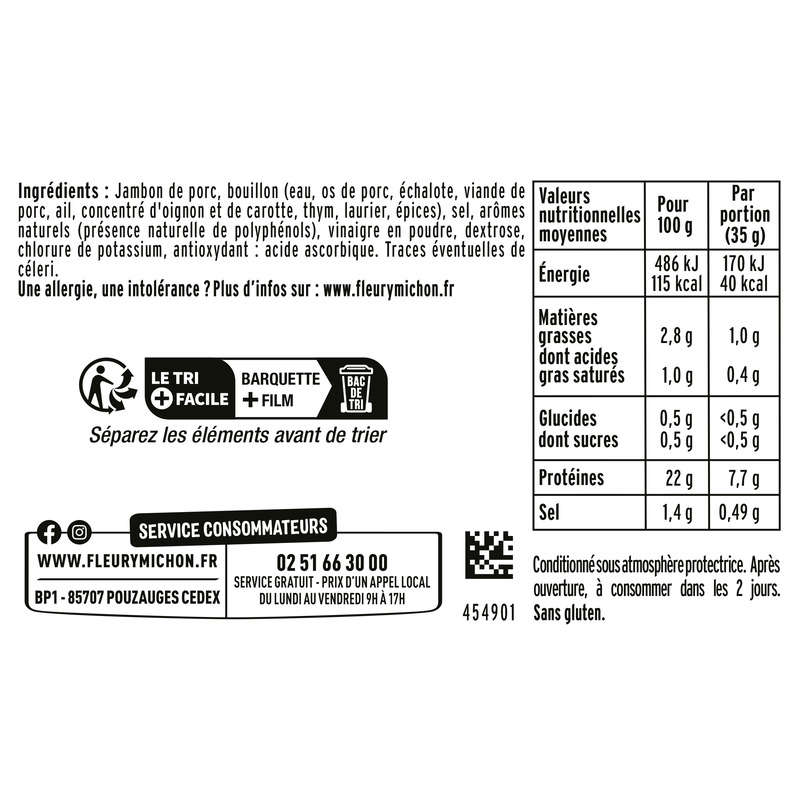 Fleury Michon Jambon -25% Sel Sans Nitrite X4 Le Supérieur