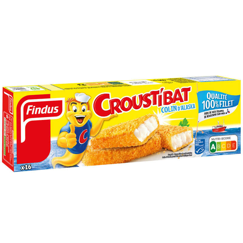 Findus Croustibat Poisson Pané 100% Colin d’Alaska x16