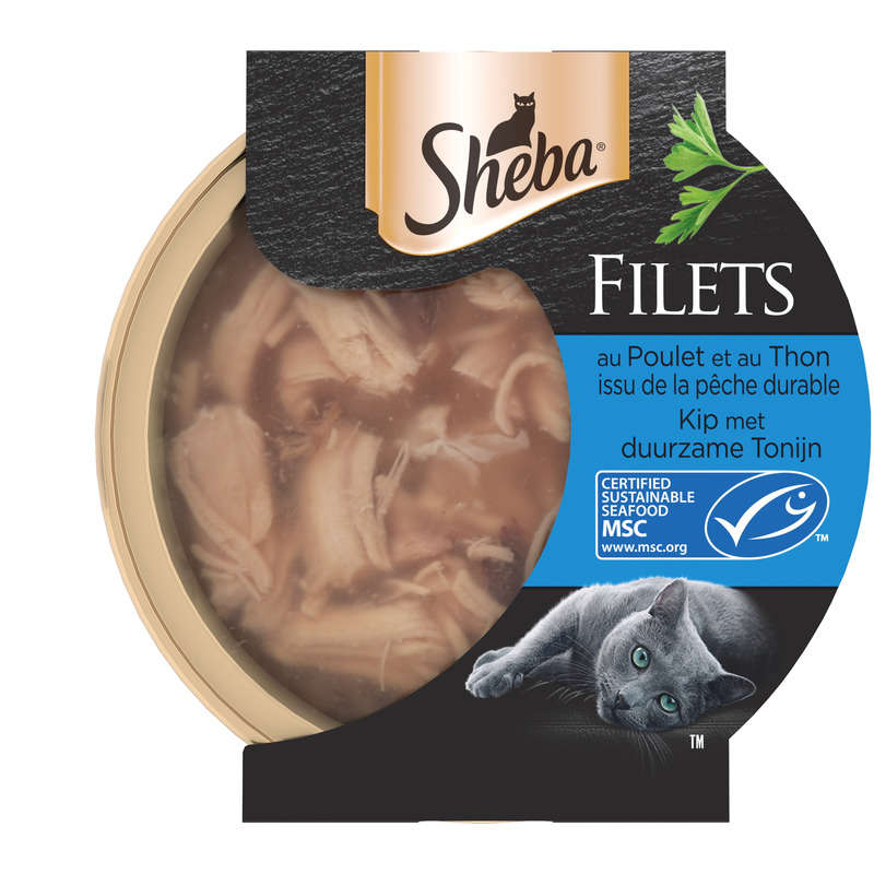 Sheba Filets Au Poulet Et Au Thon Msc Pour Chat Adulte 60G