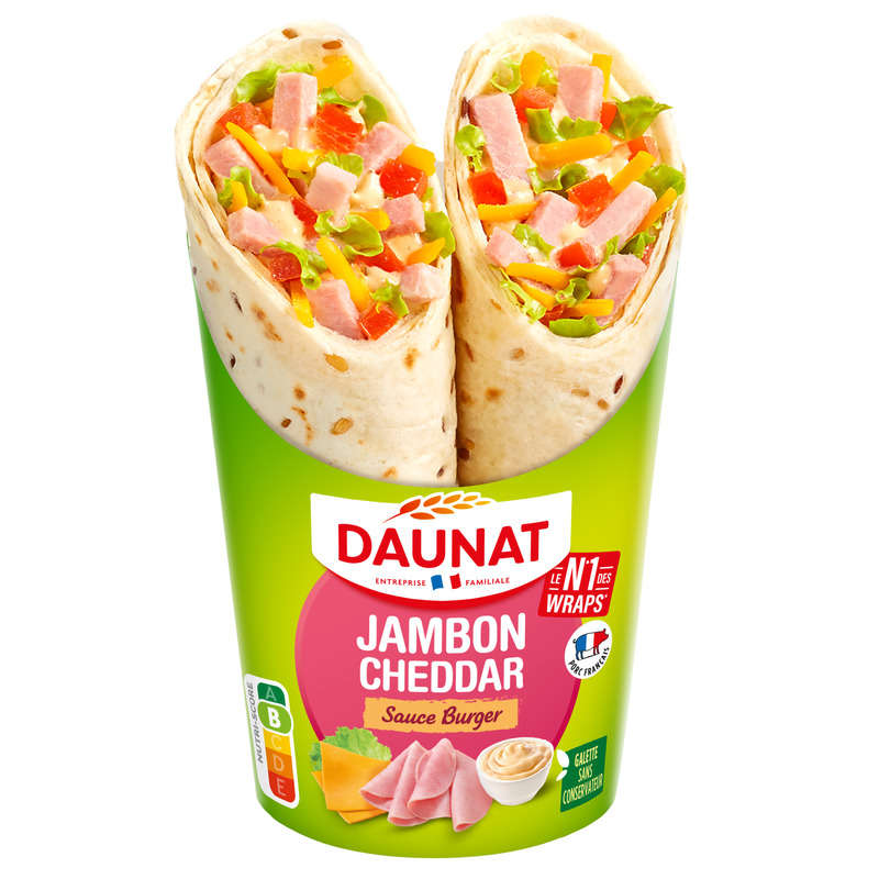 Daunat Wrap Jambon & Cheddar sauce Burger 190g