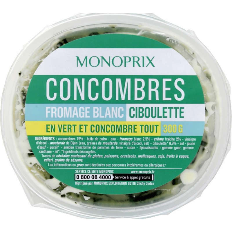 Monoprix concombres au fromage blanc 300g