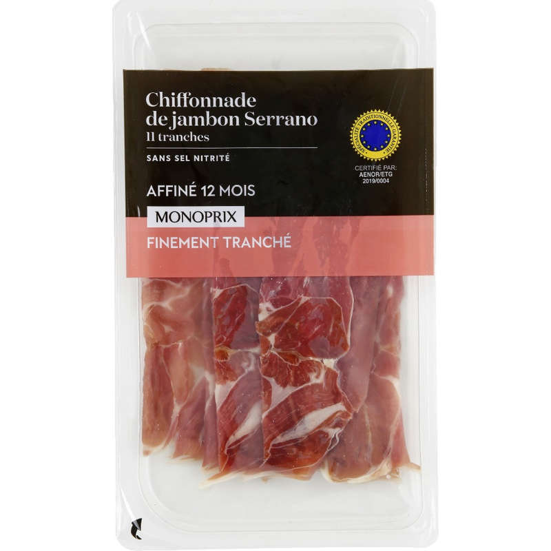 Monoprix chiffonnade de jambon serrano 100g