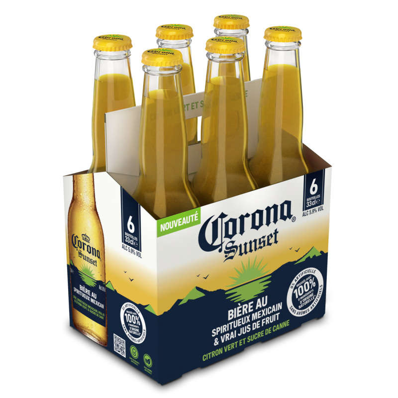 Corona Sunset Bière Au Spiritueux Mexicain & Vrai Jus De Fruit 6x 33 Cl