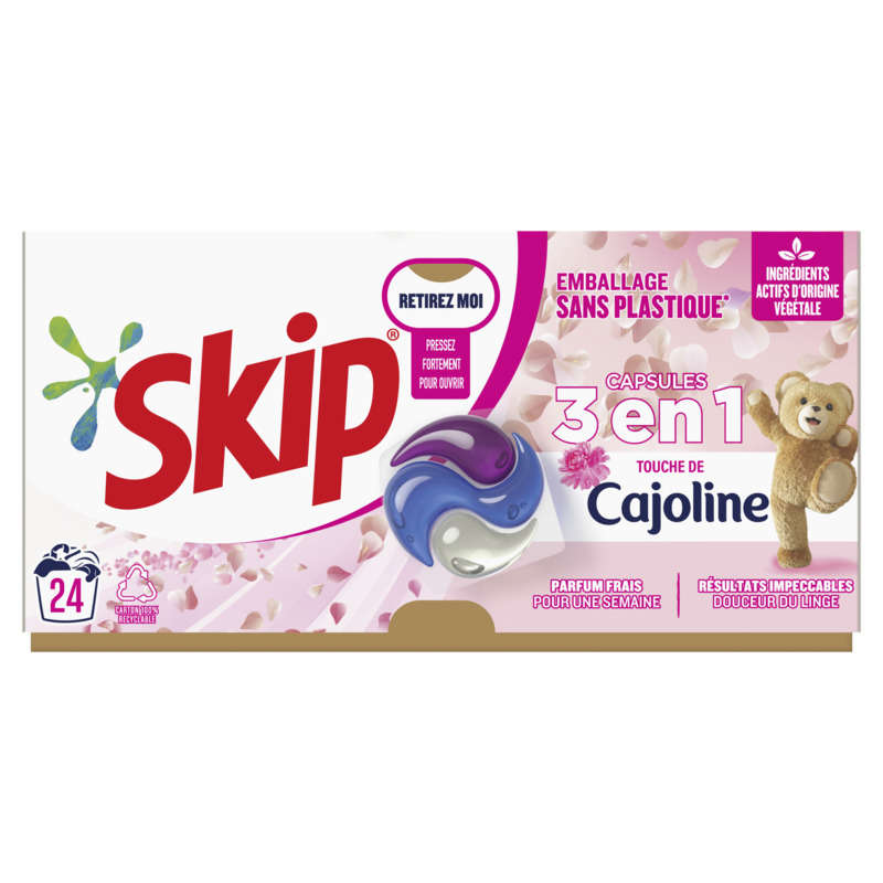 Skip Lessive Capsules 3 En 1 Touche De Cajoline X24