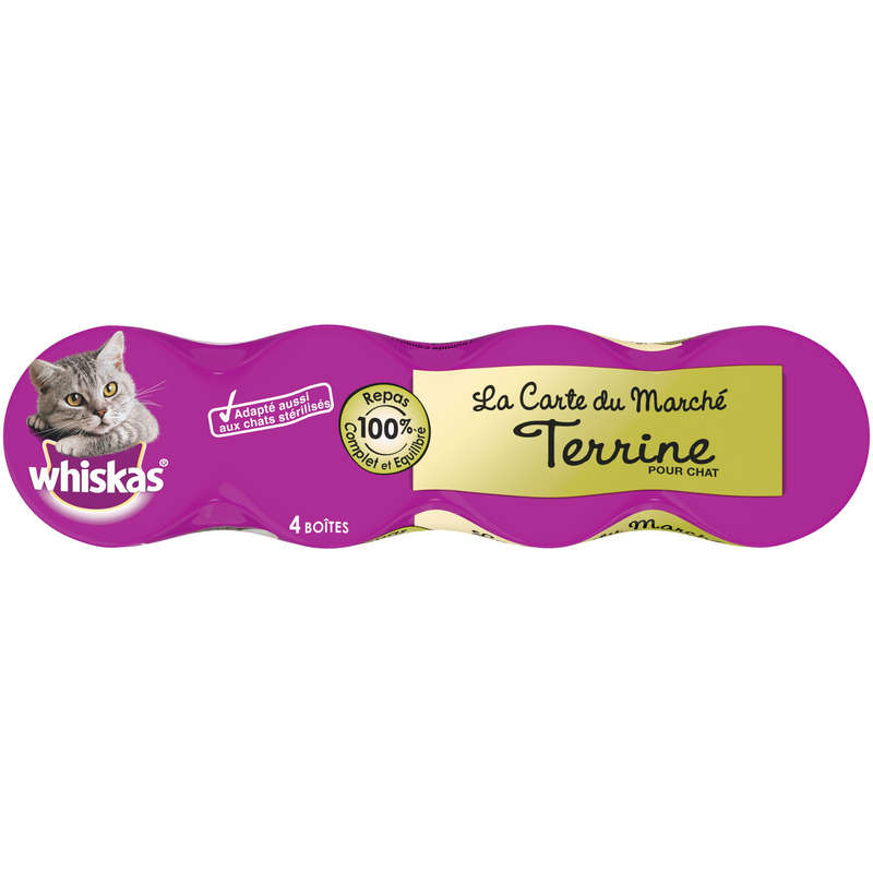 Whiskas Terrines 4 Variétés Pour Chat 4 x 400G