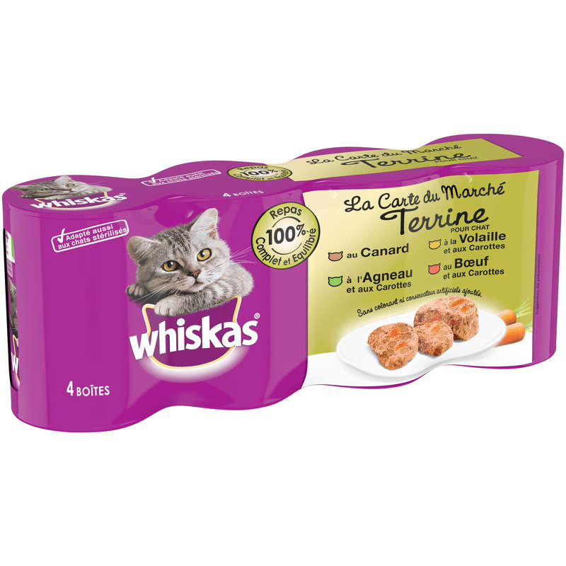 Whiskas Terrines 4 Variétés Pour Chat 4 x 400G