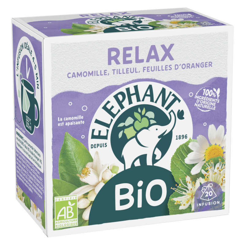 Elephant Infusion Camomille Tilleul Bio Relax x20