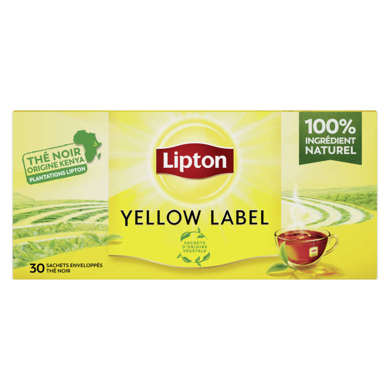 Lipton Yellow Label Thé Noir Origine Kenya x30 60g