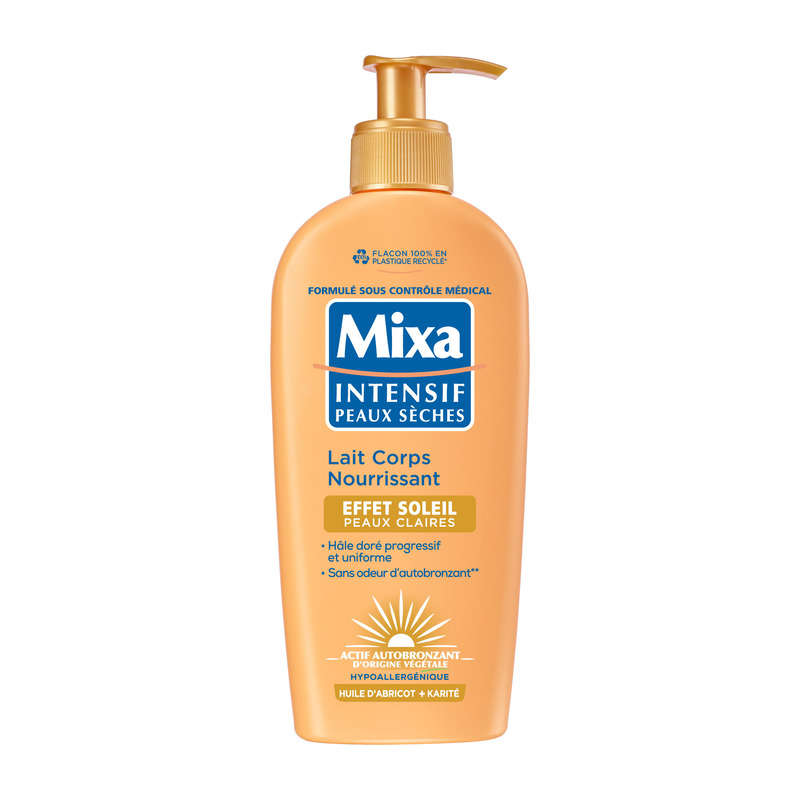 Mixa Lait Corps Nourrissant Intensif Effet Soleil Peaux Claires 250ml