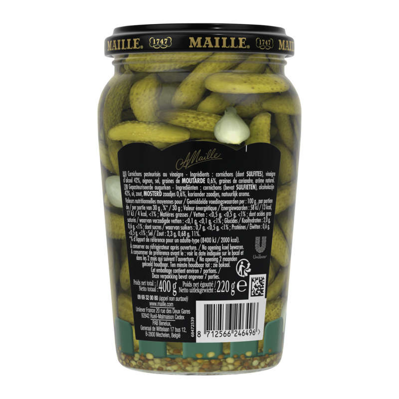 Maille Cornichons Extra-Fins L'Original Bocal 220g