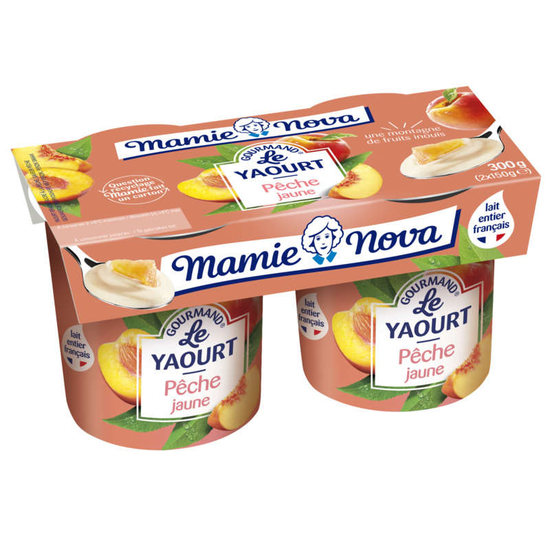 Mamie Nova Yaourt à la pêche du Roussillon 2x150g