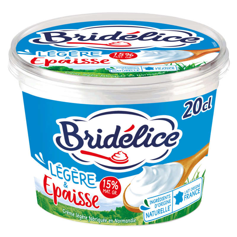 Bridélice Crème Fraîche Epaisse 15% Mat.Gr Pot 20cl