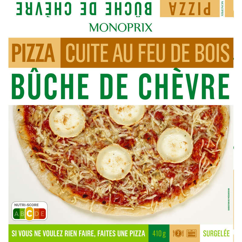 Monoprix pizza buche chèvre 410g