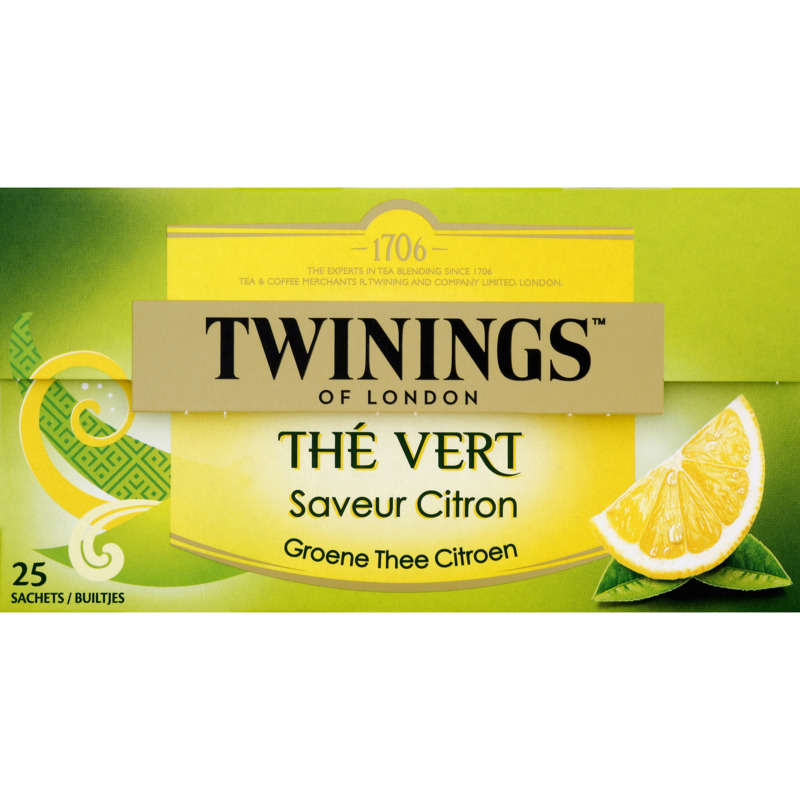 Twinings Thé Vert Citron Intense 25 Sachets 50g