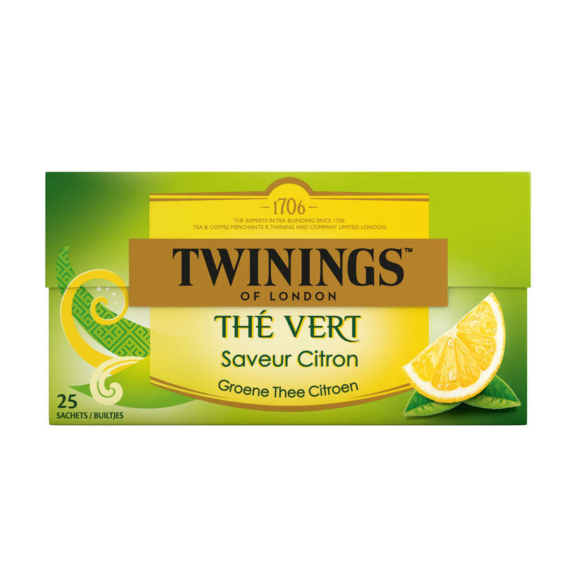 Twinings Thé Vert Citron Intense 25 Sachets 50g