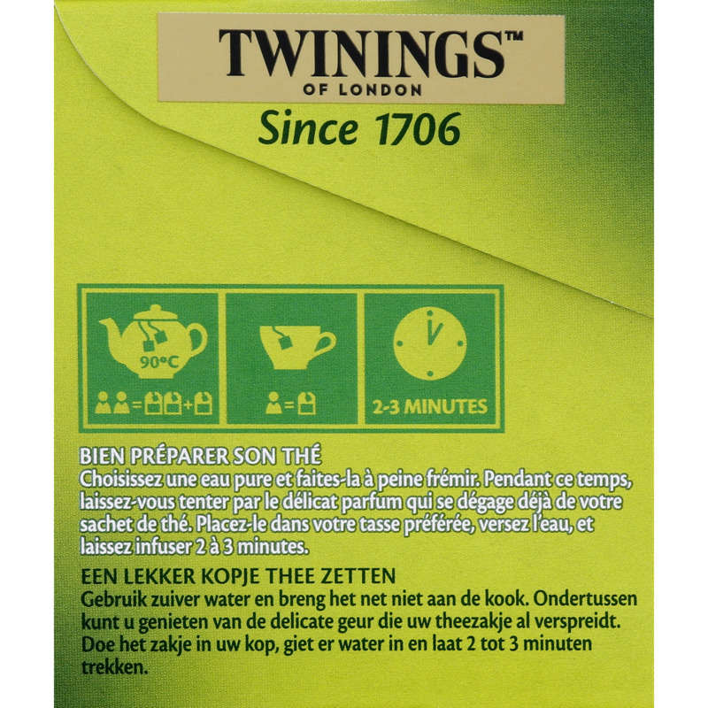 Twinings Thé Vert Citron Intense 25 Sachets 50g