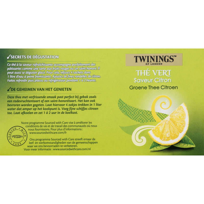 Twinings Thé Vert Citron Intense 25 Sachets 50g