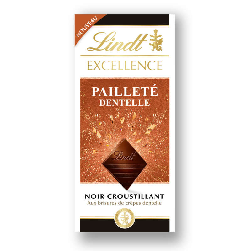 Lindt Excellence Tablette de chocolat noir croustillant 100g