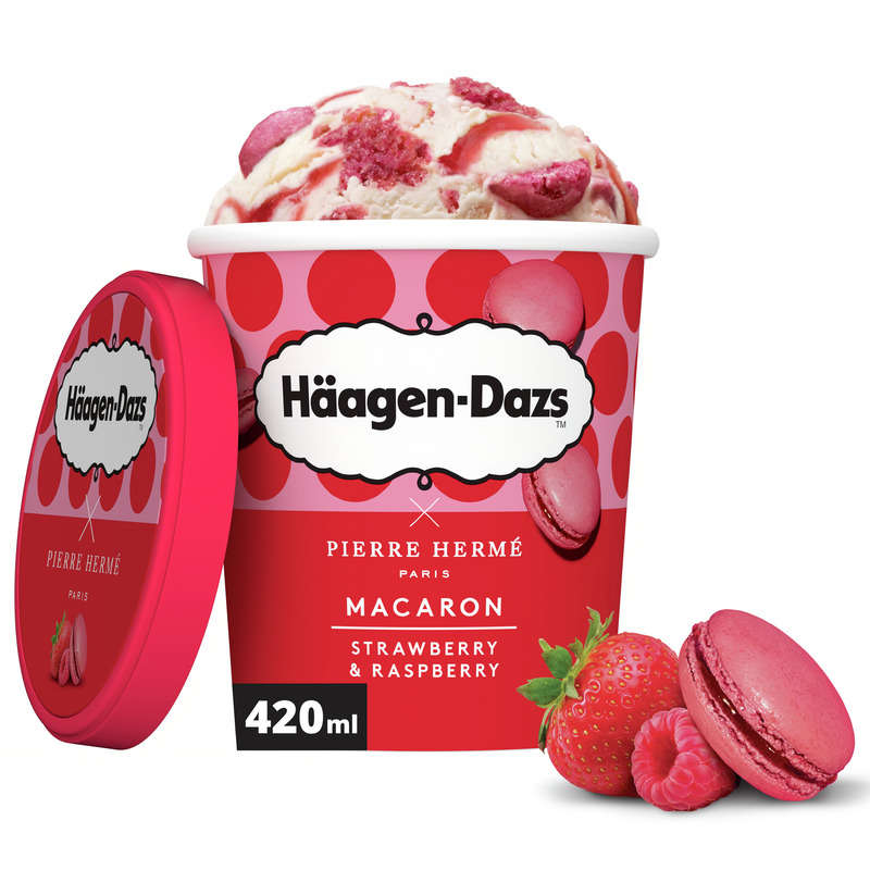 Häagen-dazs pot macaron fraise framboise 364g