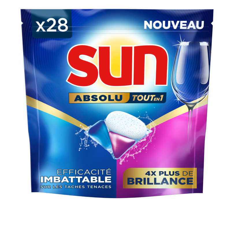 Sun capsule lave vaisselle brillance x28