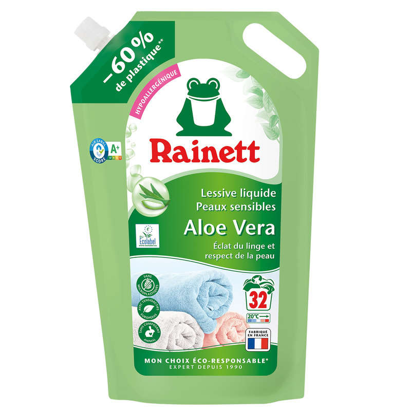 Rainett Lessive Liquide Peaux sensibles Aloe Vera 1,65l