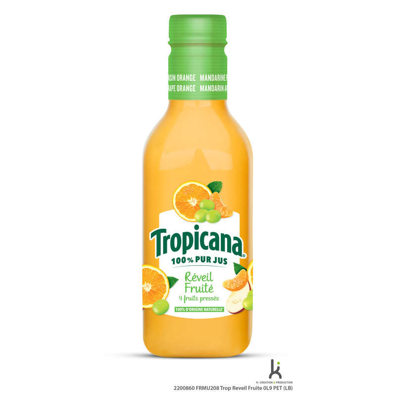 Tropicana 100% Pur Jus Réveil Fruité 90cl