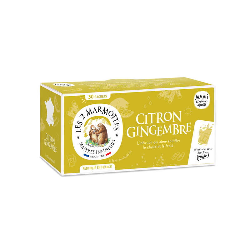 Les 2 Marmottes Infusion Citron Gingembre x30 48g