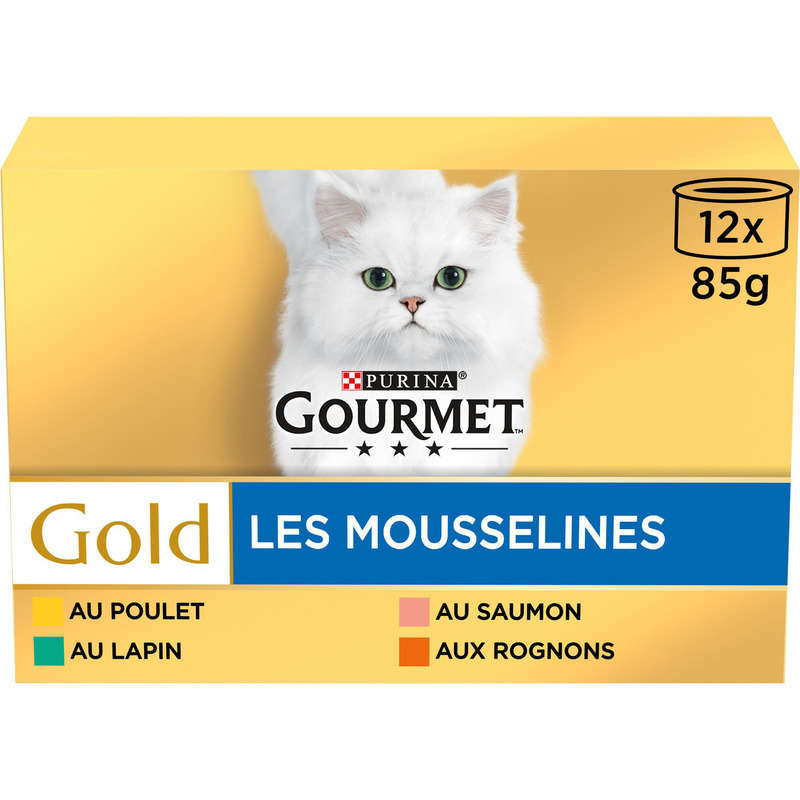 Gourmet Gold Les Mousselines Mousses pour Chat 12x85g