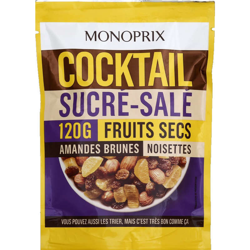 Monoprix Cocktail sucré salé aux fruits secs 120g